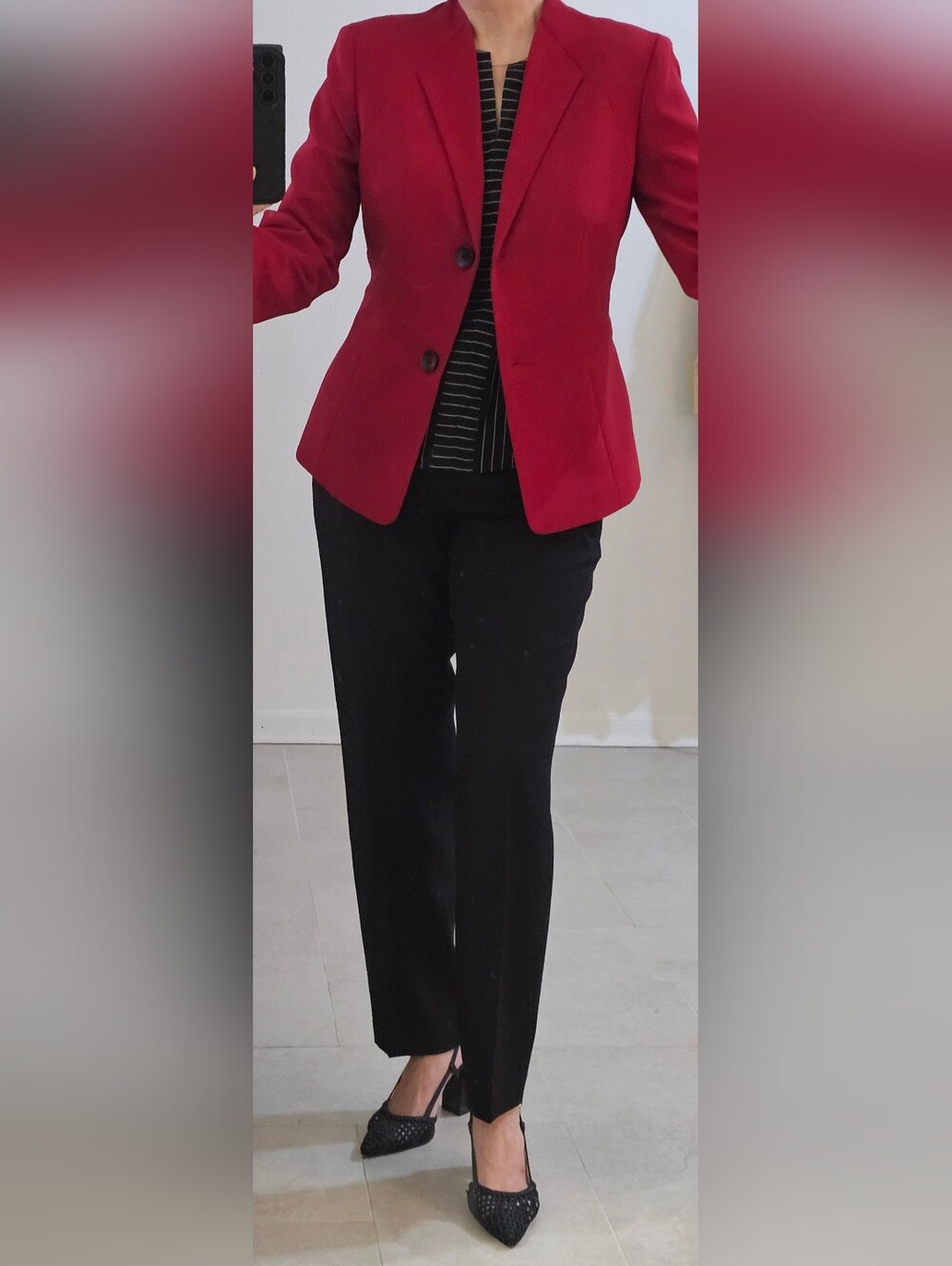 Le Suit Red Tailored Women's Pant Suit 10